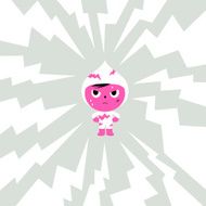 Thunder clap kid action character illustration