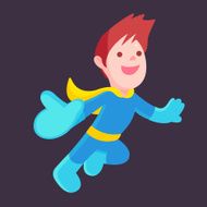 Superhero character kid illustration