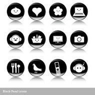 Black pearl internet design icon buttons