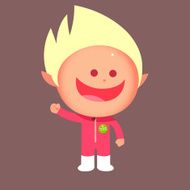 Lets go positive expression character illustration