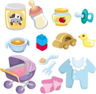 cartoon baby goods icon