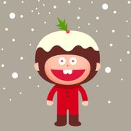 Christmas pudding face character costume
