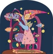 girl and fish