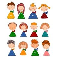 Cartoon characters over white background N17