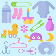Accessories tools for Baby Mom (Vector Icons) Set# 2