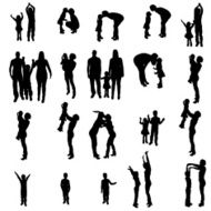 Vector Silhouette Of People N24