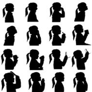 Vector silhouette of girl N90