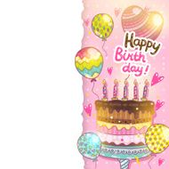 Happy Birthday card background with cake