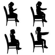 Vector silhouette of a little girl N18