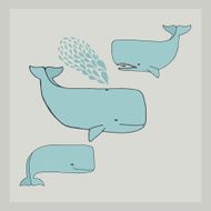 Cute whales made in vector