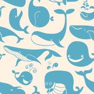 Whale Seamless background