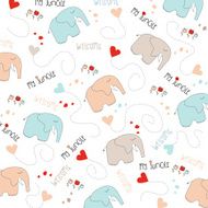 Seamless baby elephant pattern