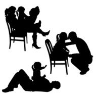 Vector Silhouette Of People N25