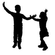 Vector silhouettes of dancing people