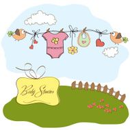 Baby girl shower card N8