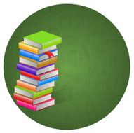 Book and circle icon background