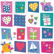 hearts flowers butterflies toys and birthday gifts pattern
