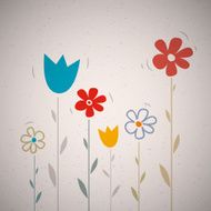 Vector Flowers on Recycled Paper