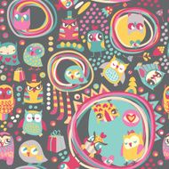Owl seamless background