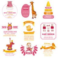 Set of Baby Shower and Arrival Cards N2