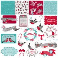 Scrapbook Design Element - Christmas Birds