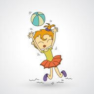 girl playing volleyball vector