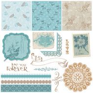 Vintage Birds and Flowers