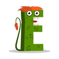 Letter E monster Vectorial illustration