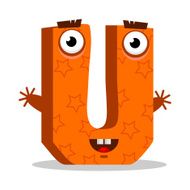 Letter U monster Vector illustration