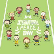 International Day of Peace - Children celebrating on sports field