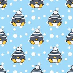 penguin seamless pattern snow - winter