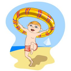 Boy with rubber ring