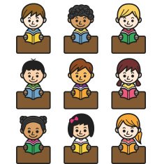 Cute Kids Reading