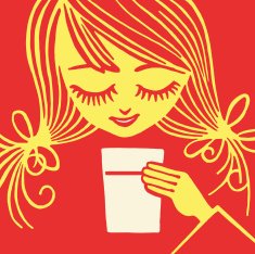 Girl Drinking a Beverage