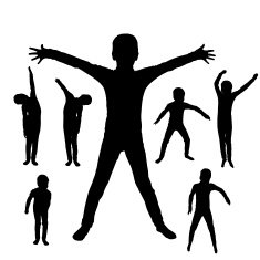 Vector silhouette of boy N38