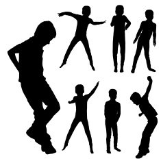 Vector silhouette of boy N39