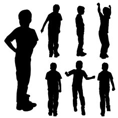 Vector silhouette of boy N41