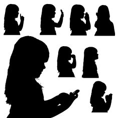 Vector silhouette of girl N60