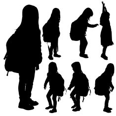 Vector silhouette of girl N61