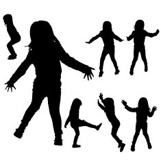 Vector silhouette of girl N63