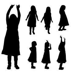 Vector silhouette of girl N65