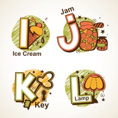 Alphabet set from I to L