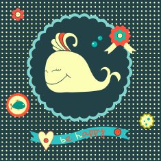 Concept card with cute whale N2