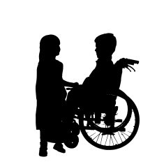 Vector silhouette of a boy N42
