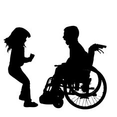 Vector silhouette of a boy N43