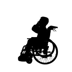 Vector silhouette of a boy N44