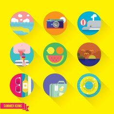 Summer flat icons