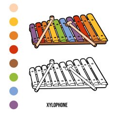 Coloring book musical instruments (xylophone) N2
