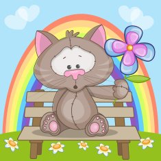 Cat with flower N3