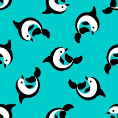 Seamless pattern with dolphin